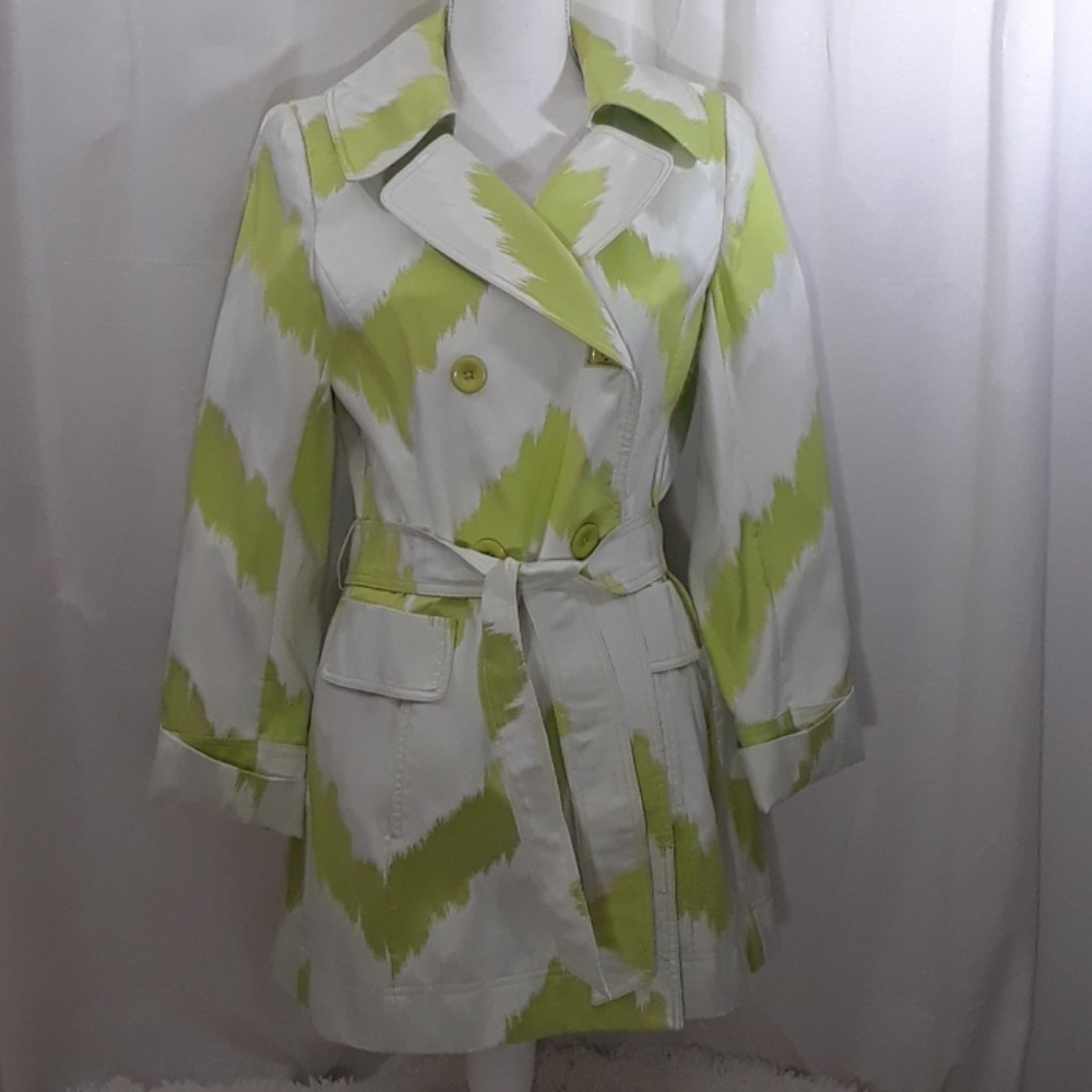 Ellen Tracey Jacket Size Small Green White Color